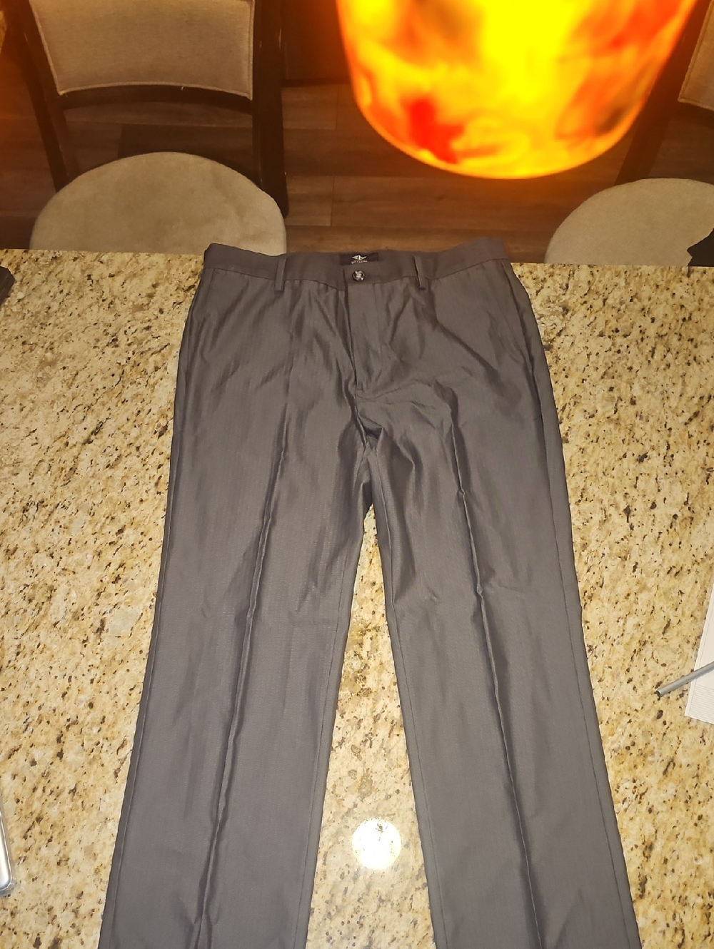 Dockers Men's Gray Dress Pants 34/32 - Straight Leg Slim Fit Cotton Light Weight